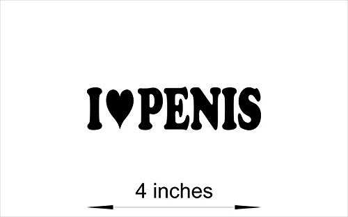 I Love Penis Gay Pride Prank Funny Gag Gift Vinyl Decal Sticker Car Window -Orange-