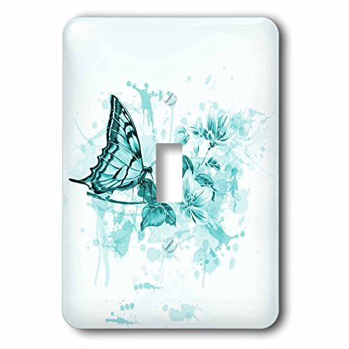 3dRose lsp_112089_1 Pretty Turquoise Blossoms With A Butterfly On A Grunge Background Single Toggle Switch Multicolored 3dRose lsp_112089_1 Pretty Turquoise Blossoms With A Butterfly On A Grunge Background Single Toggle Switch Multicolored