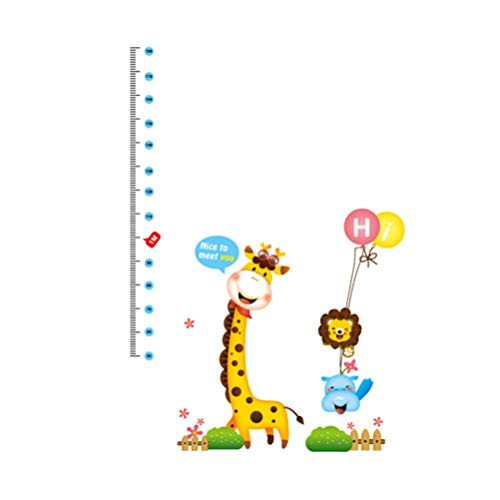LIOOBO 1pc Giraffe Height Chart Sticker Height Growth Chart Wall Sticker Background Height Measurement Chart Wall Decals for Kids Room Bedroom Kindergarten Living Room
