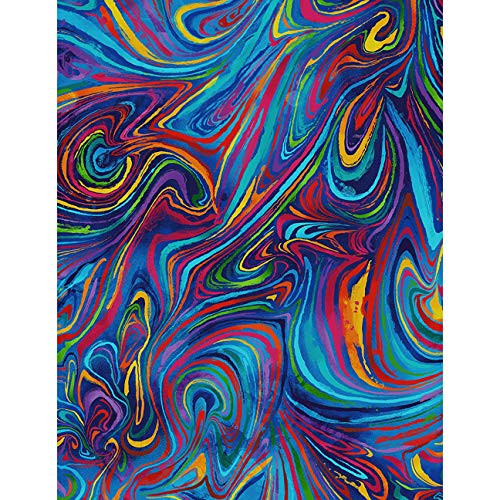 Timeless Treasures Digital I Dream Of Poppy Crazy Swirl Wave Fabric Fabric by the Yard