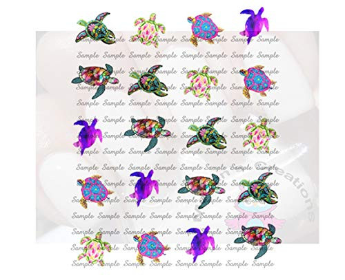 Colorful Sea Turtles Waterslide Nail Decals/art Colorful Sea Turtles Waterslide Nail Decals/art