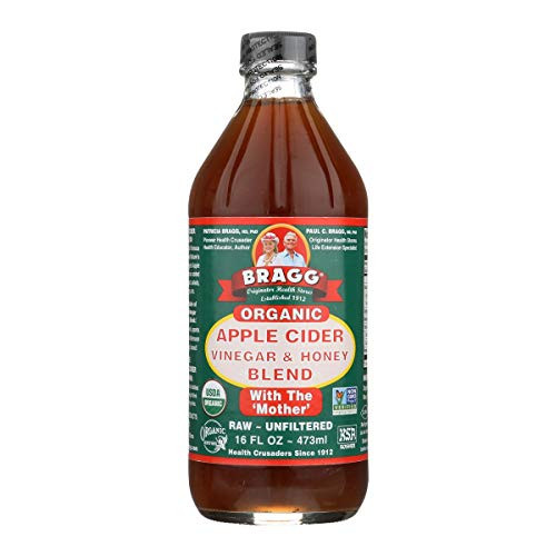 Bragg Organic Apple Cider Vinegar Blends with Honey 16 Oz  USDA Certified Organic  Raw- Unfiltered  With the Mother