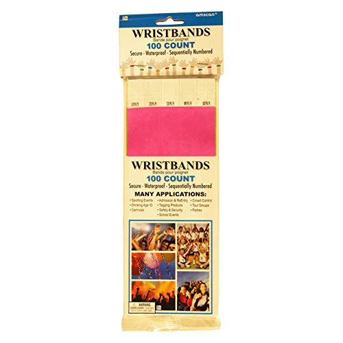 Amscan Pink Plastic Wristbands Party Supplies- One Size