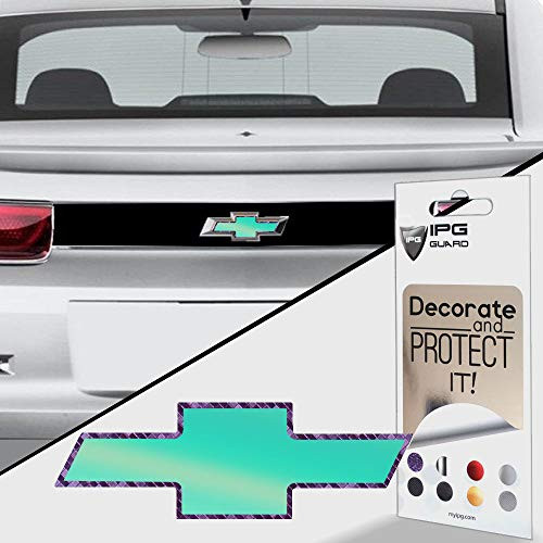IPG for 2010-2013 Chevrolet Camaro LS LT RS SS Rear Emblem Overlay Decal Stickers - Emblem Do it Yourself Stickers Set Personalize Your Camaro -Blue Coral with Purple to Blue Chameleon Outline-