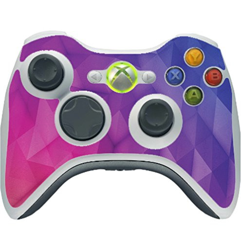 Pink And Purple Gradient Polygon Design Vinyl Decal Sticker Skin by egeek amz for Xbox 360 Wireless Controller
