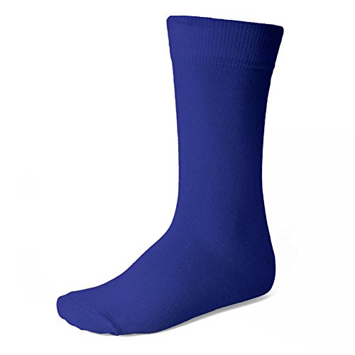 TieMart Men's Solid Color Socks -Royal Blue-
