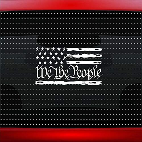 Noizy Graphics We The People 5 Constitution American Flag Car Sticker Truck Window Vinyl Decal Color- Orange