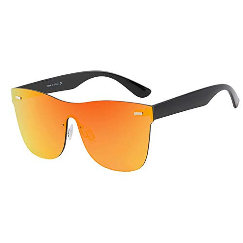 Infinity Fashion Colored Sunglasses-Polarized Full Mirror Sunglasses for Unisex -Orange-