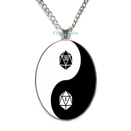 Cioaqpyirow Yin Yang Necklace-Black and White Pendant- Necklace for him Style Balance Symbol Yinyang yingyang-HO0E249