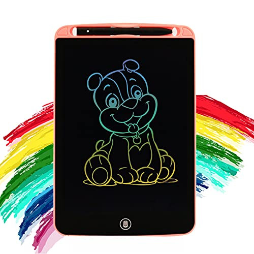 LCD Writing Tablet Doodle Board- 10 Inch Colorful Toddler Drawing Tablet- Erasable Reusable Electronic Drawing Pads- Educational Toys for 3 4 5 6 7 8 Years Old Girls-Pink-