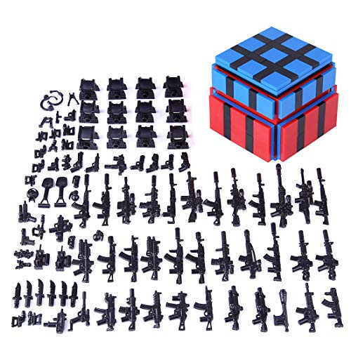 Lingxuinfo Military Army Weapons and Accessories for Brick Figures- Military Weapons Box Building Blocks Toy Compatible with Major Brands