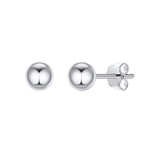 Tiny 5mm 925 Sterling Silver Stud Earrings For Girls Mens Womens Simple Round Ball Earrings Set Tiny 5mm 925 Sterling Silver Stud Earrings For Girls Mens Womens Simple Round Ball Earrings Set