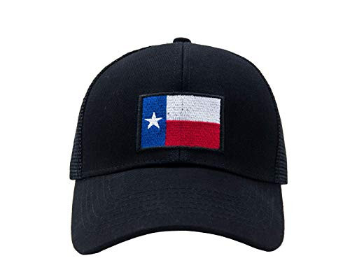 GEANBAYE Texas Hats Texas Lag Patch Baseball Cap - Black Trucker Mesh Snapback Hats