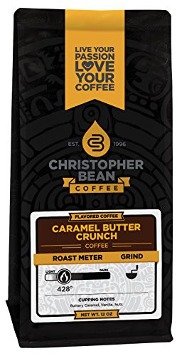 Christopher Bean Coffee Flavored Whole Bean Coffee, Caramel Butter Crunch, 12 Ounce