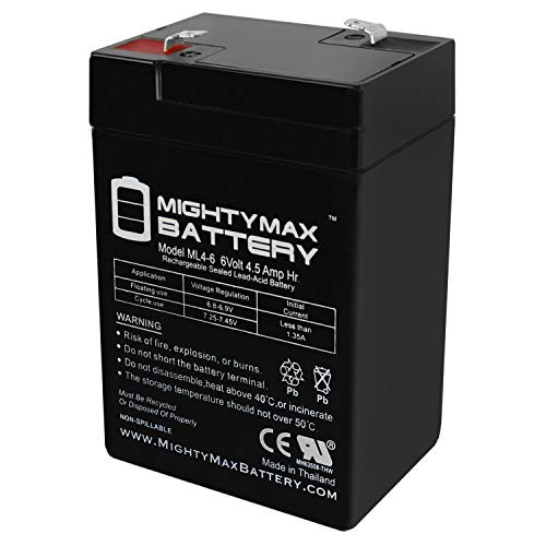 Mighty Max Battery ML4-6 - 6V 4.5AH Replacement Battery for YT-645 with F1 Terminal Brand Product Mighty Max Battery ML4-6 - 6V 4.5AH Replacement Battery for YT-645 with F1 Terminal Brand Product