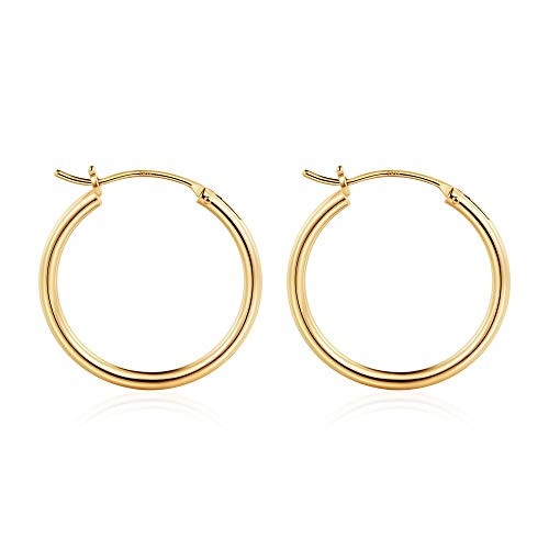 Small Gold Hoop Earrings for Women- 14K Gold Plated 925 Sterling Silver Post Hypoallergenic Chunky Mini Hoops Earrings Dainty Tiny Small Gold Hoop Earrings for Women Jewelry 25mm Small Gold Hoop Earrings for Women- 14K Gold Plated 925 Sterling Silver Post Hypoallergenic Chunky Mini Hoops Earrings Dainty Tiny Small Gold Hoop Earrings for Women Jewelry 25mm