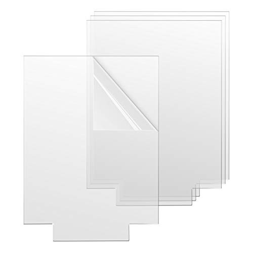 4PCS Acrylic Sheets for Light Base- Gartful Clear Cast Plexiglass Board- 0.08inch-2mm- Thick Plastic Glass Panel with Protective Film for LED Light Base- Table Sign- DIY Display Project- Rectangle