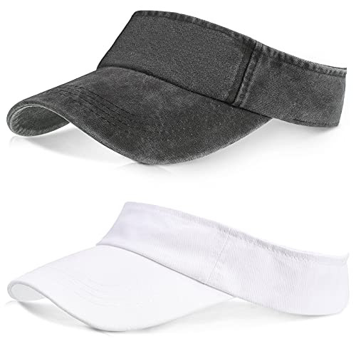 2 Pieces Adjustable Empty Top Baseball Cap Sports Sun Visor Hats Adjustable Cap Vintage Sun Visor Hats Sport Empty Top Baseball Sun Visor Cap for Men and Women Summer Beach