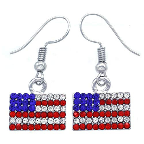 Patriotic Red White Blue American USA Flag Star Dangle Drop Earrings 4th of July Independence Day Gift -Flag Dangle- Patriotic Red White Blue American USA Flag Star Dangle Drop Earrings 4th of July Independence Day Gift -Flag Dangle-