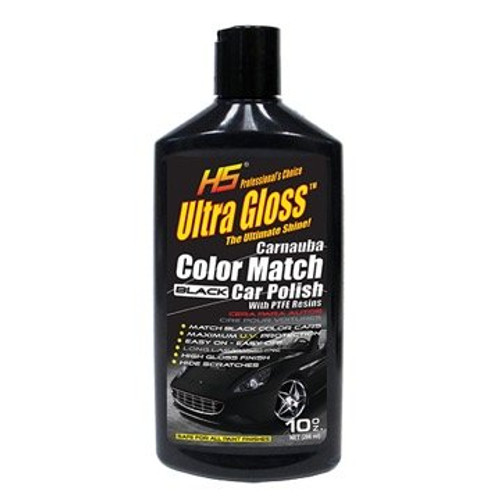 HS UltraGloss Carnauba Black Color Match Car Polish with PTFE results. The Professional Choice. 10 oz.