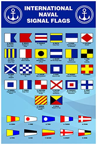 International Naval Signal Flags Reference Chart Cool Wall Decor Art Print Poster 12x18