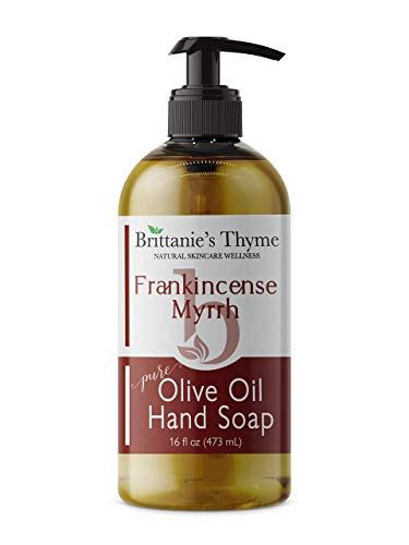 Organic Natural Hand Soap- 16 oz -Frankincense  and  Myrrh- Castile Soap Made Olive Oil And Natural Luxurious Essential Oils. Vegan  and  Gluten Free