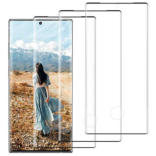 `-3 Pack- Galaxy Note 10 Plus Tempered Glass Screen Protector -Fingerprint Sensor Support--9H Hardness- -3D Full Coverage- for Samsung Galaxy Note 10 Plus/Note 10Plus -6.8inch-