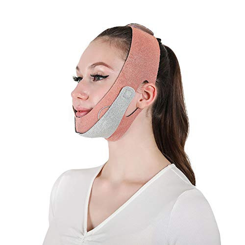 Reusable Face Slimming Strap Double Chin Reducer V Line Mask Chin Up Patch Chin V Up Contour Tightening Firming Face Lift Tape Neck Bandage V Shaped Lifting Belt Lifting Bandage Antiwrinkle -Orange-