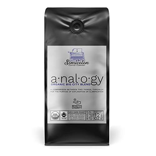 ANALOGY ORGANIC BIG CITY BLEND, 12 oz. Bag, Whole Bean, Artisan Crafted, Small Batch Roasted, Fair Trade Certified, Medium-Dark Roast, USDA Certified Organic, 100% Specialty Grade Arabica Coffee ANALOGY ORGANIC BIG CITY BLEND, 12 oz. Bag, Whole Bean, Artisan Crafted, Small Batch Roasted, Fair Trade Certified, Medium-Dark Roast, USDA Certified Organic, 100% Specialty Grade Arabica Coffee