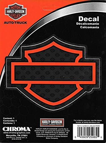 Chroma Graphics Harley Davidson Silhouette Orange Die Cut Decal