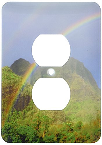 3dRose lsp_210319_6 Use, Hawaii, Kauai Hawaiian Rainbow 2 Plug Outlet Cover