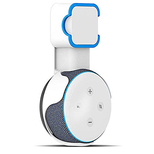 GOLDCHAMP Wall Mount Holder for Echo Dot Speaker 3rd Gen - Compact Bracket Box Plug and Built-in Cable Management for Echo Dot 3rd Gen- Suitable for Living Room- Kitchen Bathroom- Bedroom-White