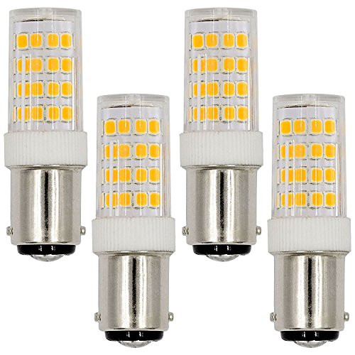 Reelco Ba15d LED Bulb Sewing Machine Bulb Drill Press 5Watts Double Contact Bayonet Base White 6000k 120Volts Daylight T3/T4/C7/S6 LED Halogen Replacement Bulb -4pcs Pack-