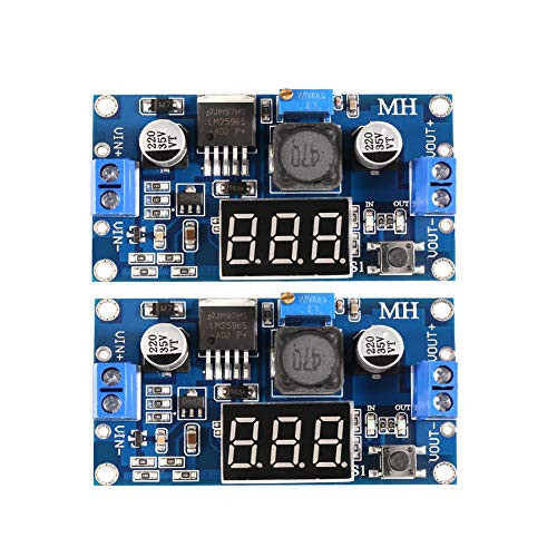 2 Pcs LM2596s DC Buck Converter- MELIFE Adjustable DC to DC Step-Down Voltage Regulator Power Module 36V 24V 12V to 5V 2A Voltage Stabilizer with LED Display