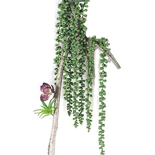 GOBRICK Summer Artificial Succulents Hanging Plants Fake String of Pearls Plant Succulents Unpotted Branch Lover's Tears Plants for Home-Garden Or Sitting Room Decoration