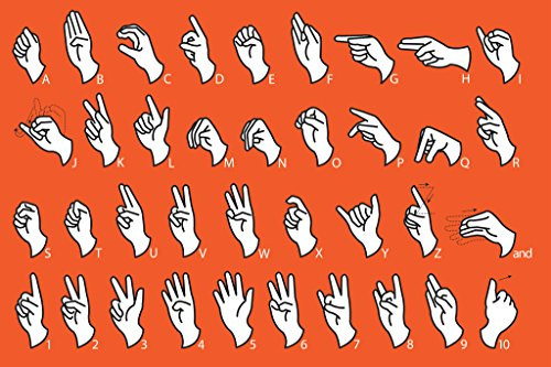 Sign Language Alphabet ABC Communication Educational Chart Cool Wall Decor Art Print Poster 18x12