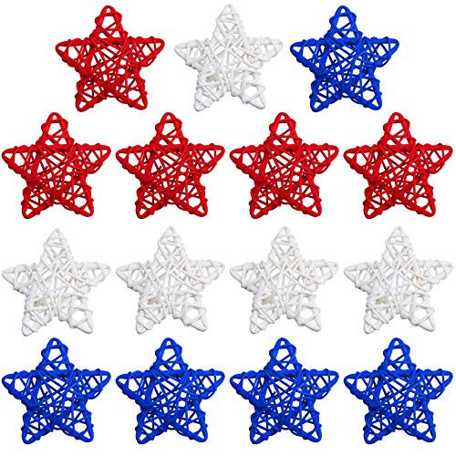 STMK 15 Pcs 4th of July Star Shaped Rattan Balls Decoration- 2.36 Inch Red White and Blue Star Shaped Wicker Balls for 4th of July Home Decor DIY Vase Bowl Filler Ornament Wedding Table Decoration STMK 15 Pcs 4th of July Star Shaped Rattan Balls Decoration- 2.36 Inch Red White and Blue Star Shaped Wicker Balls for 4th of July Home Decor DIY Vase Bowl Filler Ornament Wedding Table Decoration
