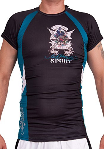 Ed Hardy Mens Panther Mesh Crew Tee Top - Black - X-Large