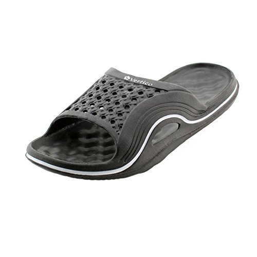 Vertico Slide-on Women's Shower and Poolside Sandal -5/6- Black-