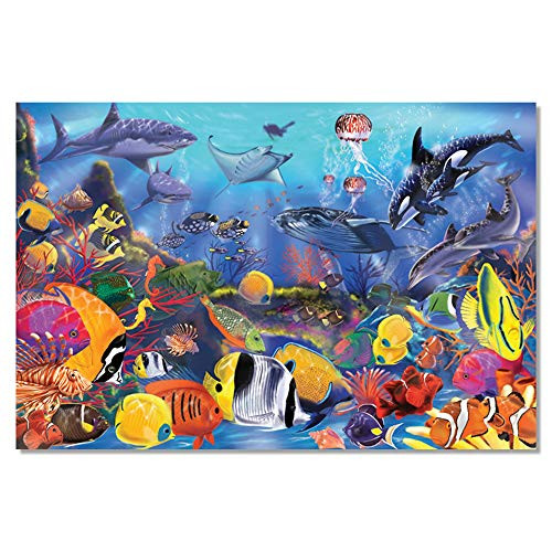 Melissa & Doug Underwater Floor Puzzle (Extra-Thick Cardboard Construction, Beautiful Original Artwork, 48 Pieces, 2? × 3?)