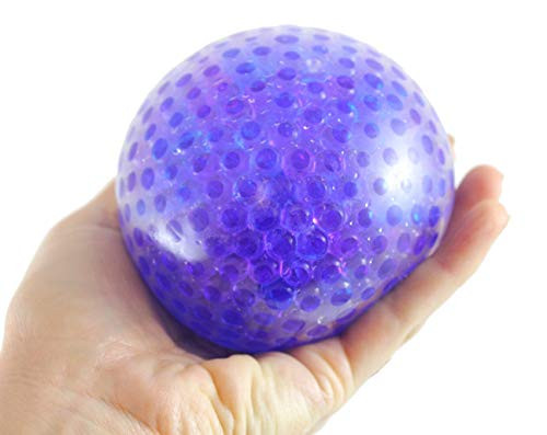 Curious Minds Busy Bags Jumbo 4inch Blue and Purple Gel Water Bead Orbs Filled Squeeze Stress Ball - Sensory- Stress- Fidget Toy
