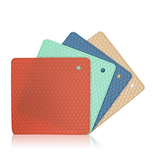 Silicone Trivets- Pot Holders for Kitchen -7 Inches- 4 Pack-