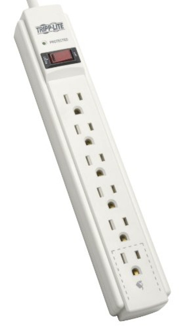 Tripp Lite 6 Outlet Surge Protector Power Strip 6ft Cord 790 Joules LED & INSURANCE (TLP606) Tripp Lite 6 Outlet Surge Protector Power Strip 6ft Cord 790 Joules LED & INSURANCE (TLP606)