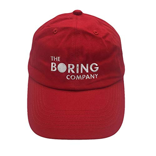 Boring Company Hat Spacex Baseball Cap Embroidered Dad Hat for Men Adjustable Snapback 100 percent Cotton -Red-