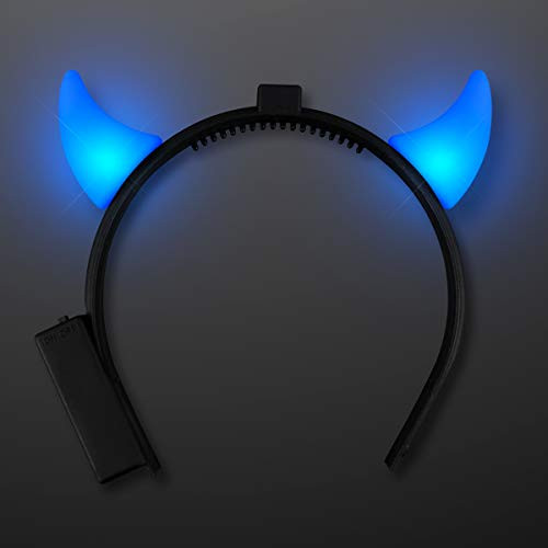 FlashingBlinkyLights Light up Blue Devils LED Horns Headband