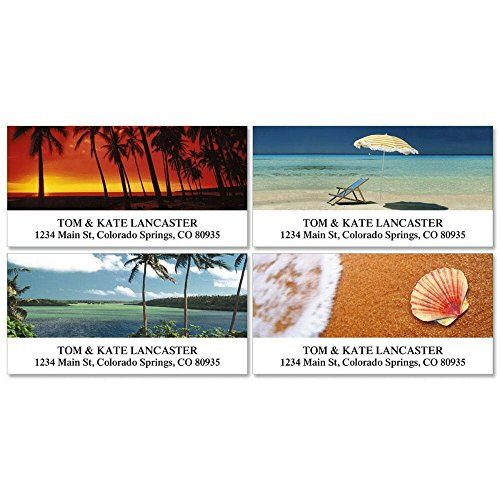 Paradise Self-Adhesive- Flat-Sheet Deluxe Address Labels -4 Designs-