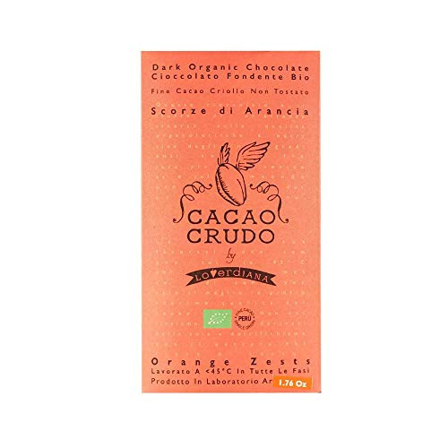 Cacao Crudo Raw Organic Orange Zest Dark Chocolate Bar