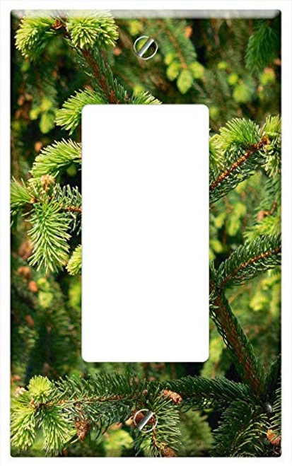 Switch Plate Single Rocker/GFCI - Tree Branch Cone Needles Forest