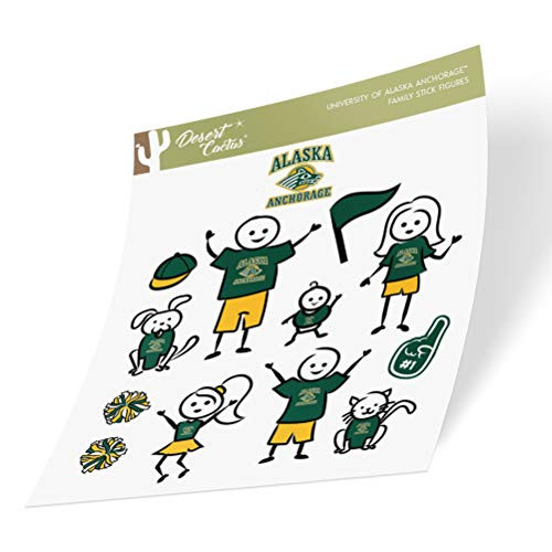 University of Alaska Anchorage UAA Seawolves Sticker Vinyl Decal Laptop Water Bottle Car Scrapbook -Full Sheet Stick Figure-