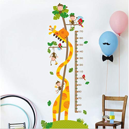 BEMINH Kids Height Growth Chart Giraffe Height Chart Decal Child Height Wall Sticker Height Measurement Chart Wall Decals for Kids Room Bedroom Living Room Decor Kids Measure Growth Wall Stickers